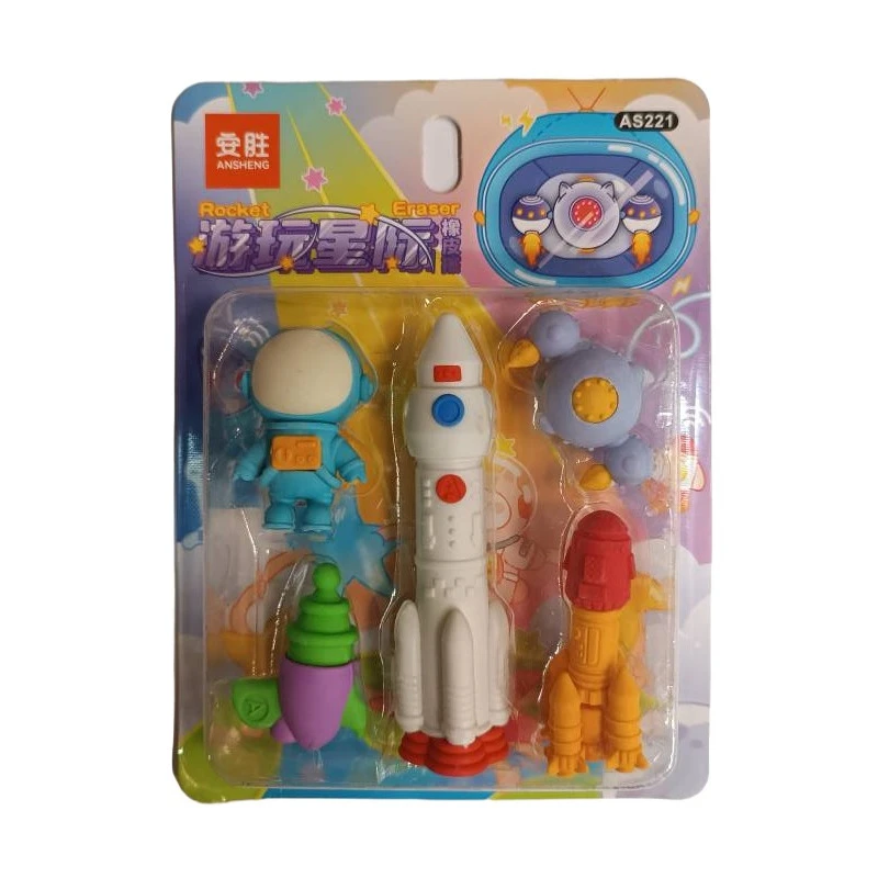 پاک کن مدل فانتزی طرح فضاپیما مجموعه 5 عددی