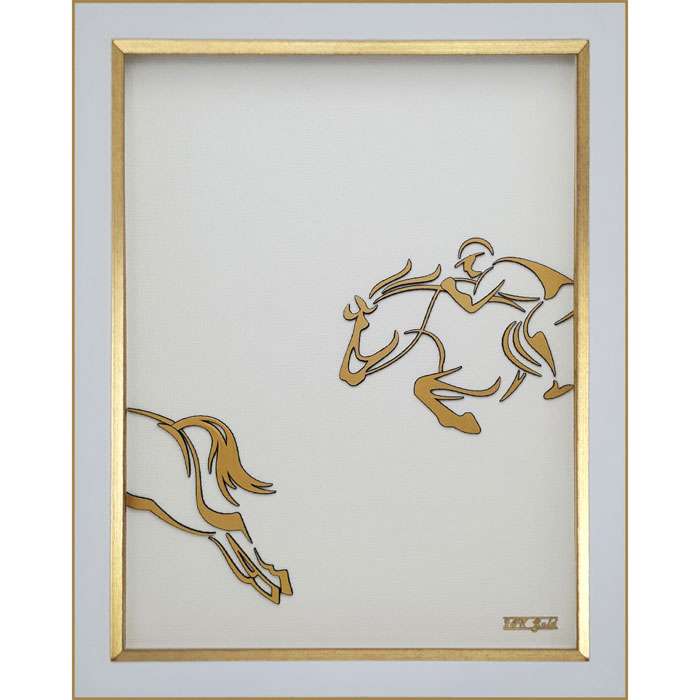 تابلو طلاکوب زرین هنر ایران مدل سوارکاری مدرن