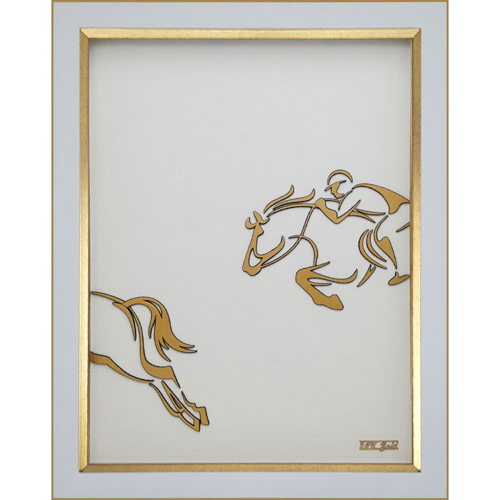 تابلو طلاکوب زرین هنر ایران مدل سوارکاری مدرن