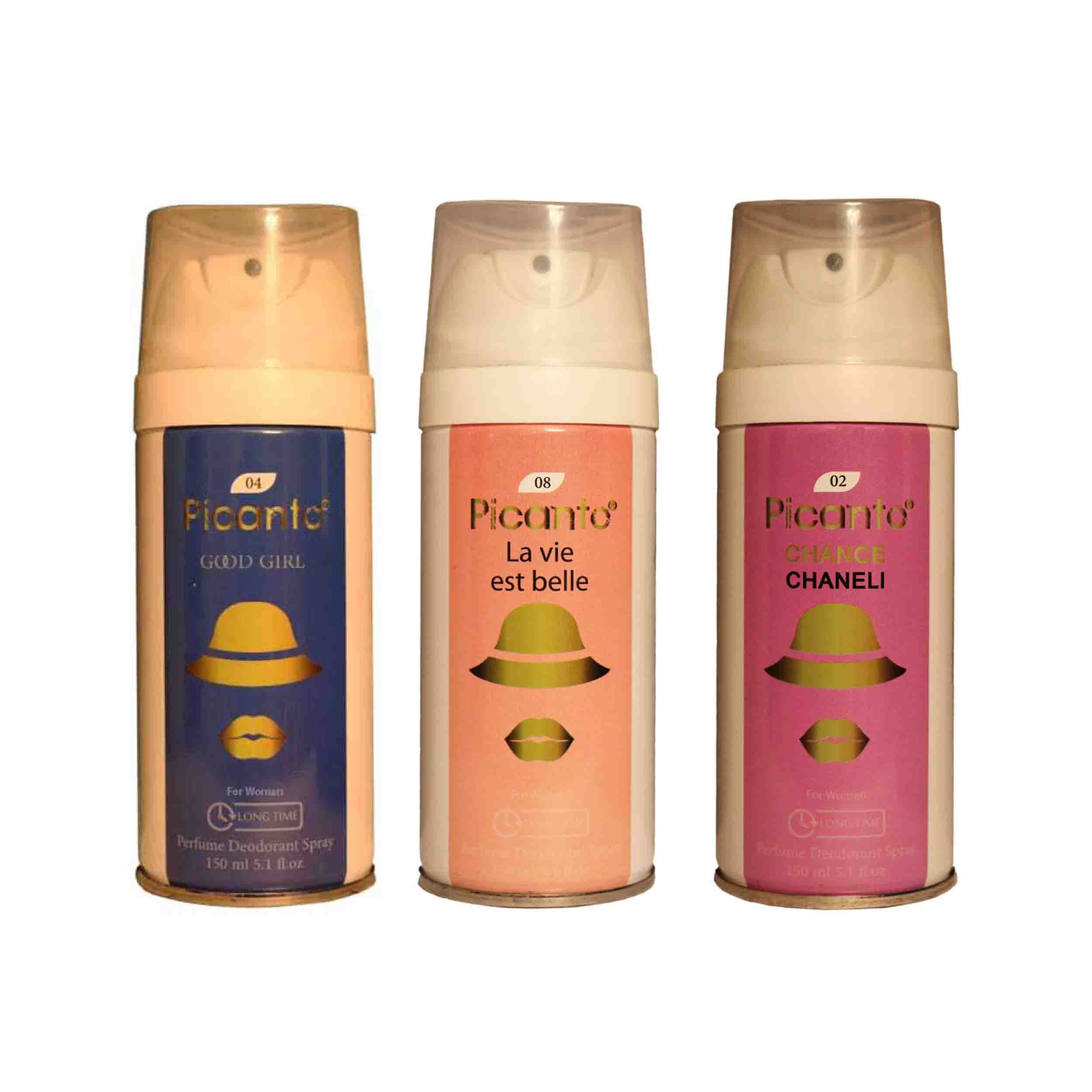 اسپری خوشبو کننده بدن زنانه پیکانتو مدل pw14 حجم 150 میلی لیتر مجموعه 3 عددی