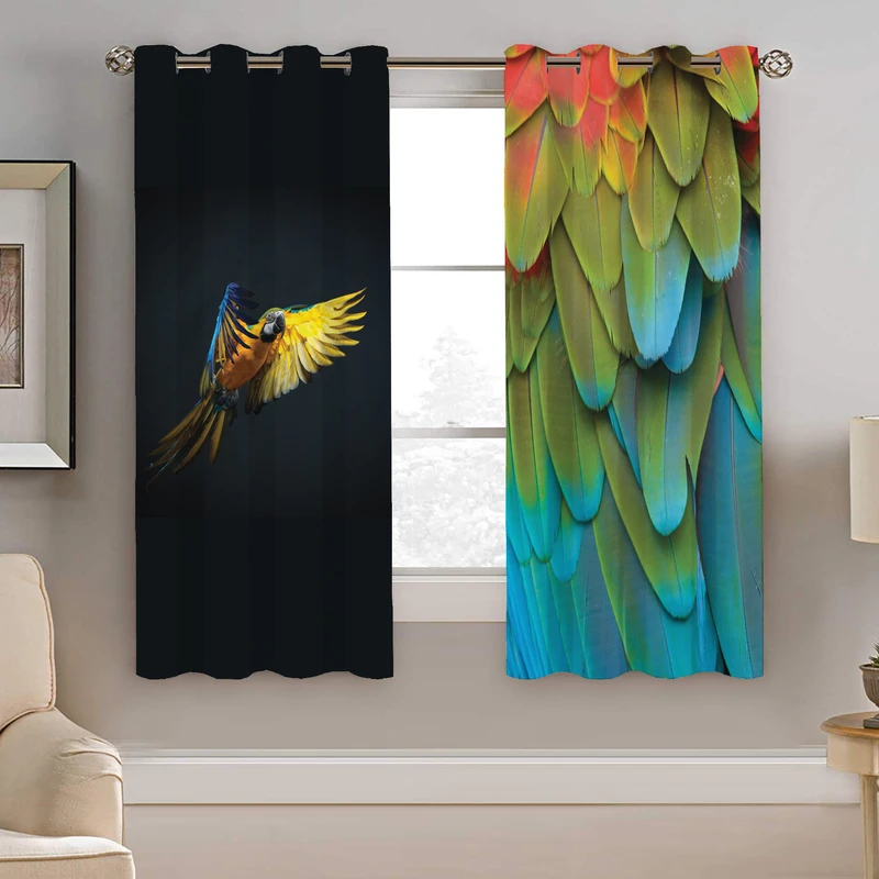 پرده نیروانا طرح طوطی مدل مخمل کد 5054 سایز 140×200 سانتی متر