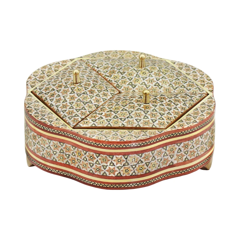 شکلات خوری خاتم کاری فراز هنر مدل پروانه ای طرح تخمه دار کد 21