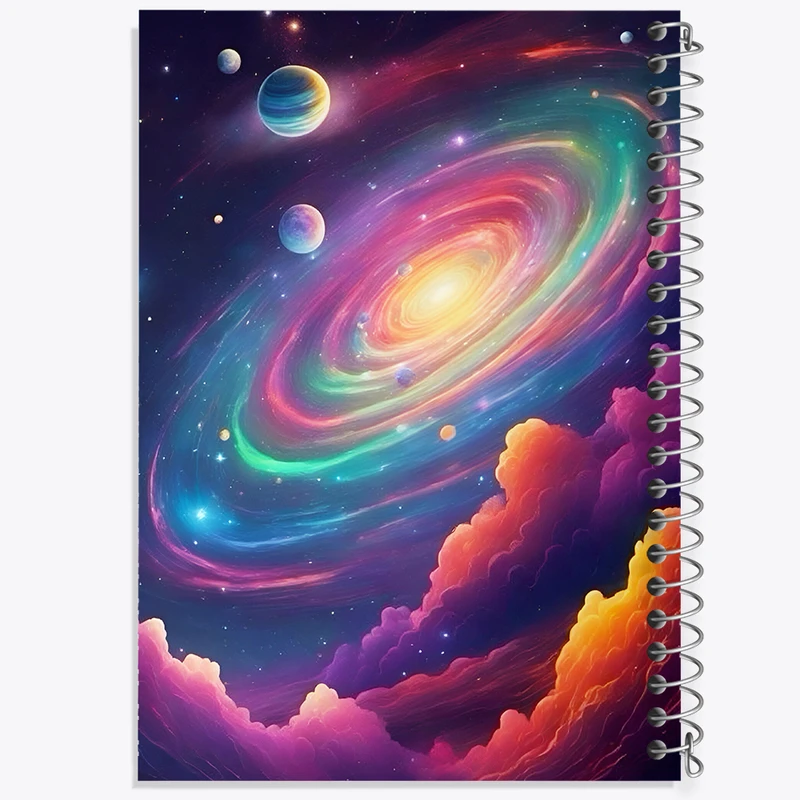 دفتر مشق 50 برگ خندالو طرح کهکشان (galaxy) کد F6447