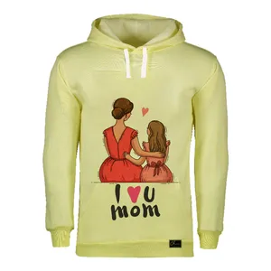 هودی زنانه مدل مادر کد J26 رنگ لیمویی