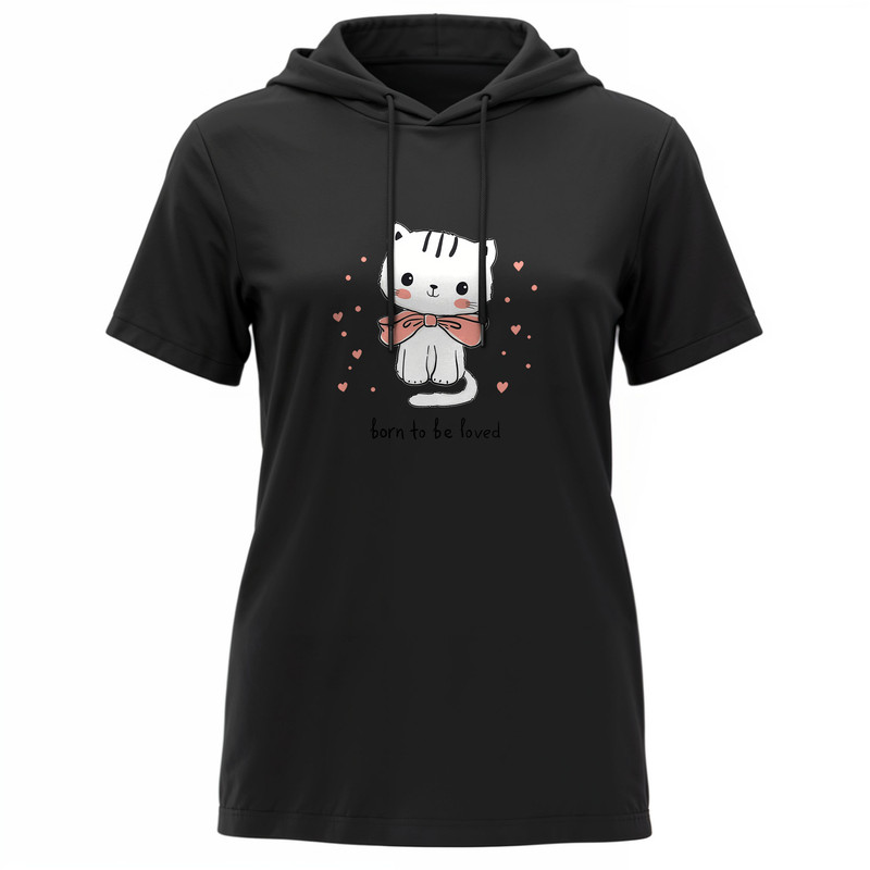 تی شرت کلاه دار  آستین کوتاه زنانه