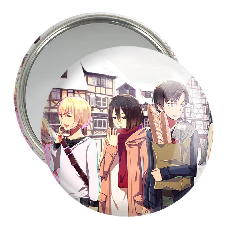 آینه جیبی خندالو مدل ارن و میکاسا انیمه اتک آن تایتان Attack on Titan  کد 10978