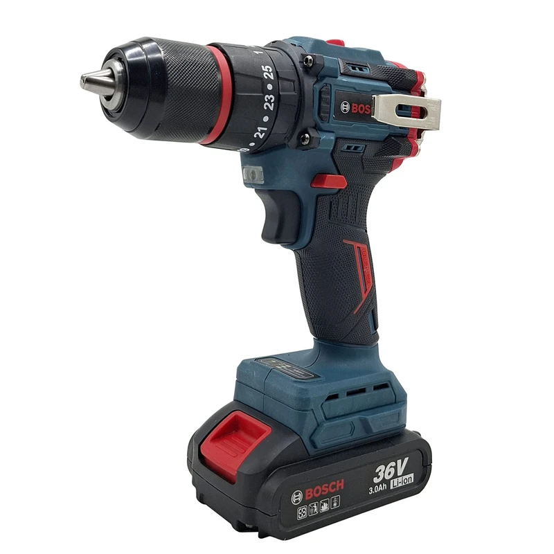 دریل چکشی شارژی صنعتی براشلس 13 میلی متری 36 ولت بوش مدل 36V کد 02