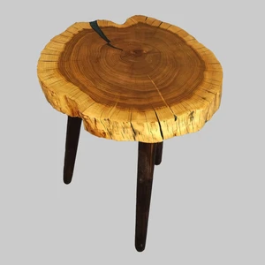 میز عسلی مدل چوب و رزین کد 02