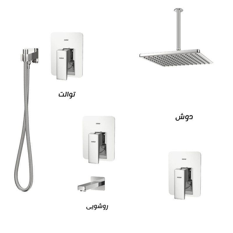ست شیرآلات کسری مدل دامون توکار مجموعه 6 عددی