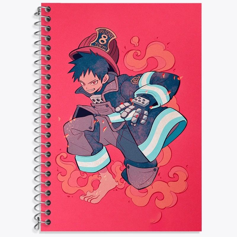 دفتر زبان 50 برگ خندالو مدل دو خط طرح شینرا انیمه نیروی آتش کد 32230