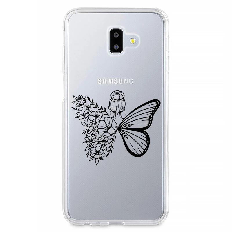کاور مگافون طرح دختر پروانه ای مدل C53-B مناسب برای گوشی موبایل سامسونگ Galaxy J6 Plus