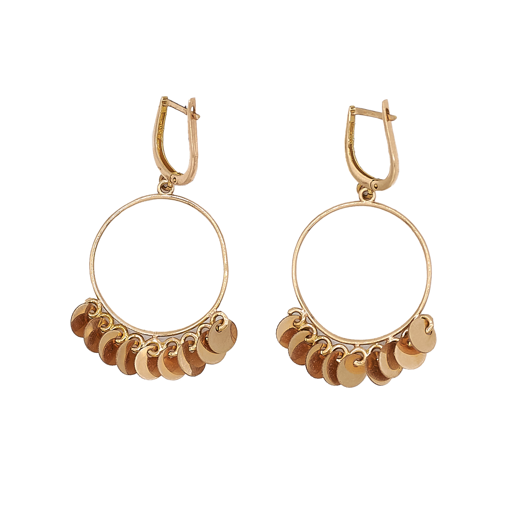 گوشواره حلقه ای طلا 18 عیار زنانه صلاحی گلد مدل 12862o