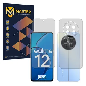Master Resistant model transparent screen protector suitable for Realme 12 4G Mobile phone along with the back protector