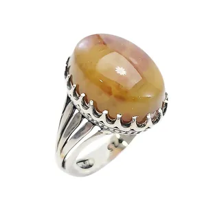 انگشتر نقره مردانه مدل عقیق کد 5918794