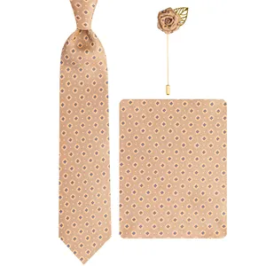 ست کراوات و دستمال جیب و گل کت مردانه جیان فرانکو روسی مدل GF-PO739RE-GO