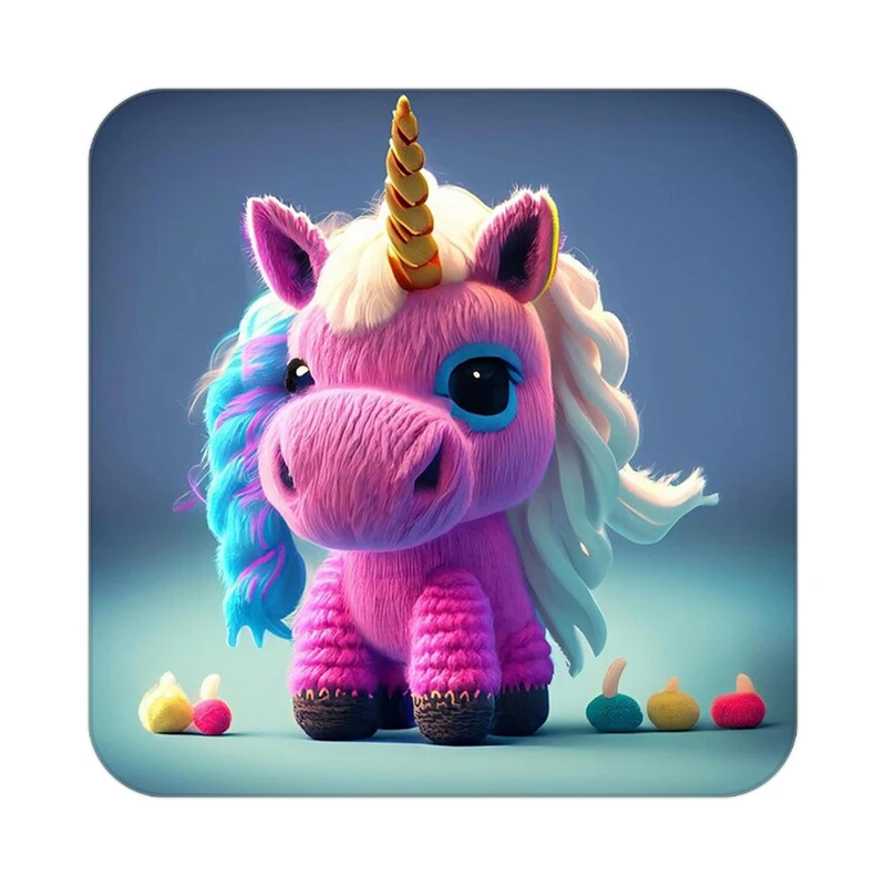 زیر لیوانی کاکتی طرح اسب تک شاخ و یونیکورن مدل mp28984