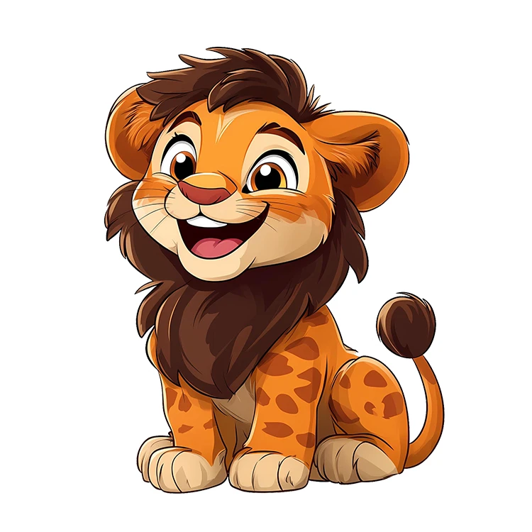 استیکر پارچه و لباس پاد آفرین مدل کارتونی کیوت شیر بامزه کد S2874