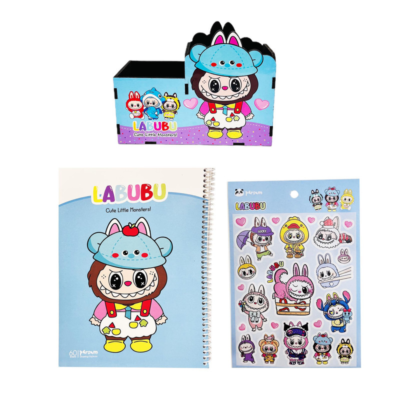 بسته لوازم تحریر مدل لبوبو مجموعه 3 عددی