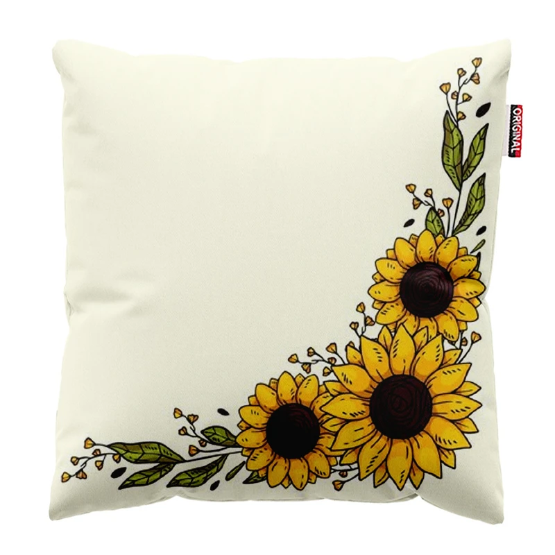 کوسن پاد آفرین مدل گل های آفتابگردون کد 022 سایز 30*30 سانتی متر