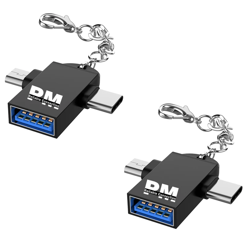 مبدل USB 3.0 به USB-C / microUSB مدل OTG-ACM بسته دو عددی