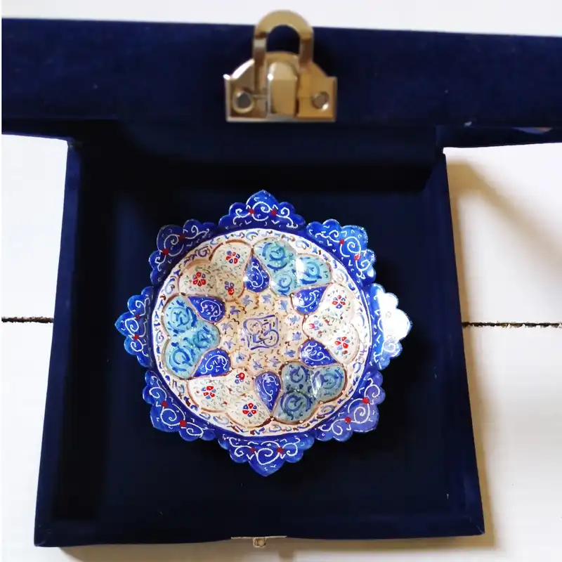 بشقاب میناکاری مدل گل کد 1202020