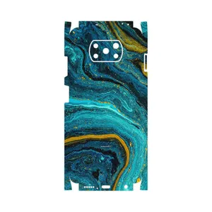 MAHOOT Turquoise marblewith golden streaks-FullSkin Cover Sticker for Xiaomi Poco X3 NFC