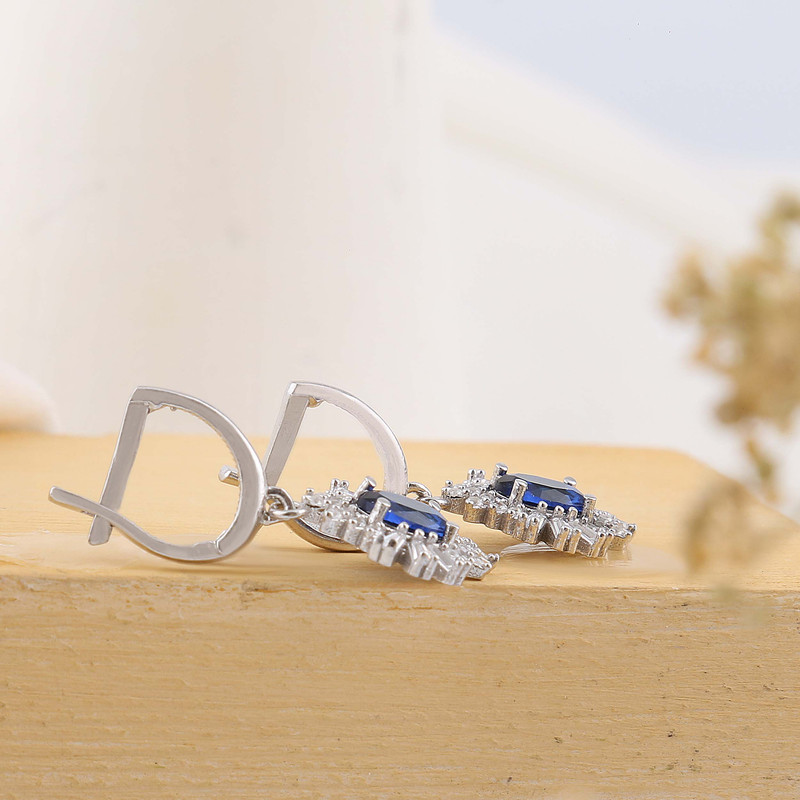 نیم ست نقره زنانه بازرگانی میلادی مدل سنگ کوارتز نگین برلیان بدون ریزش آبکاری رادیوم کد NTR_489