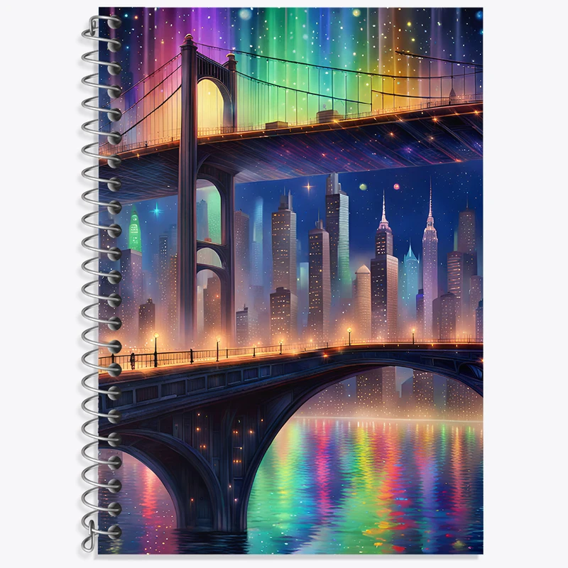 دفتر زبان 50 برگ خندالو مدل سه خط طرح شهر رنگی کد N3575