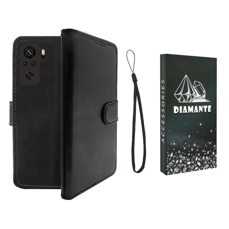کیف کلاسوری دیامانته مدل Kif_1 BK مناسب برای گوشی موبایل شیائومی Redmi Note 10 4G به همراه بند آویز