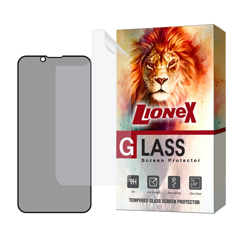 محافظ صفحه نمایش حریم شخصی لایونکس مدل FULLPRIVNANOL مناسب برای گوشی موبایل اپل iPhone 13 mini به همراه محافظ پشت گوشی