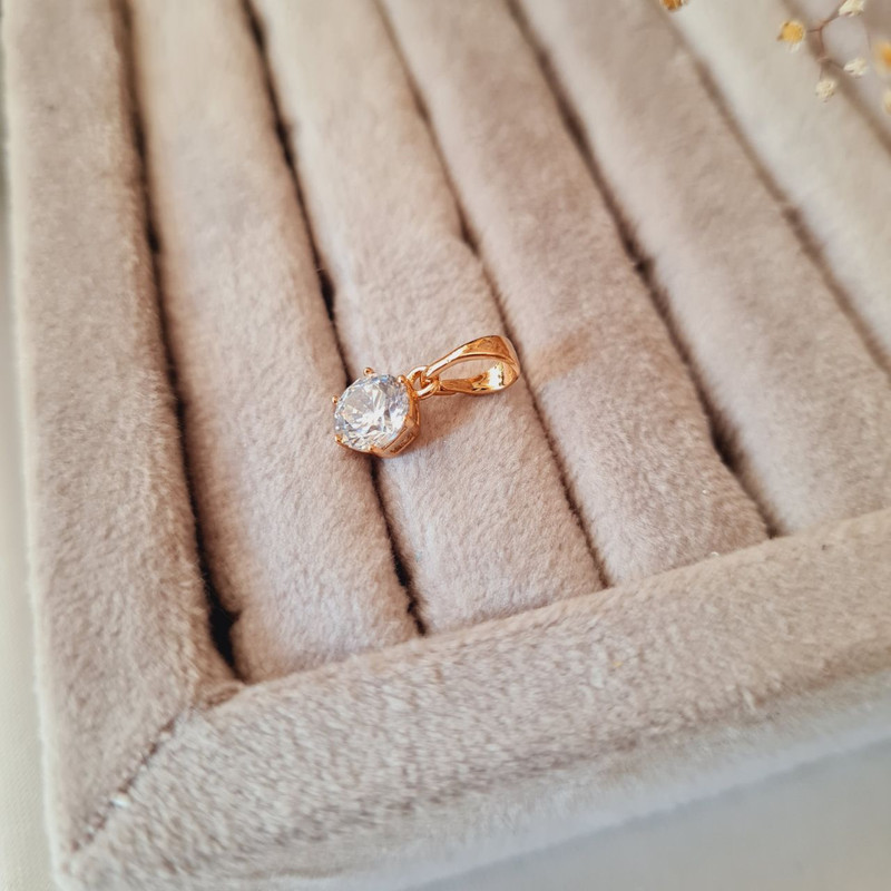 آویز گردنبند زنانه ژوپینگ مدل تک نگین 6 ضلعی کد j