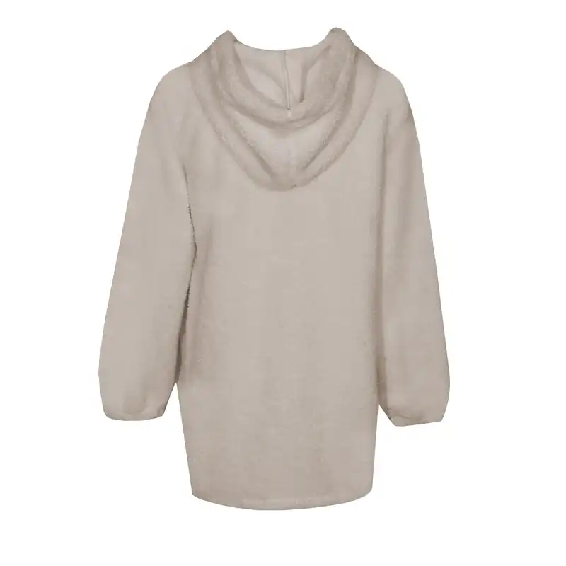 هودی زنانه مدل گربه رنگ کرم