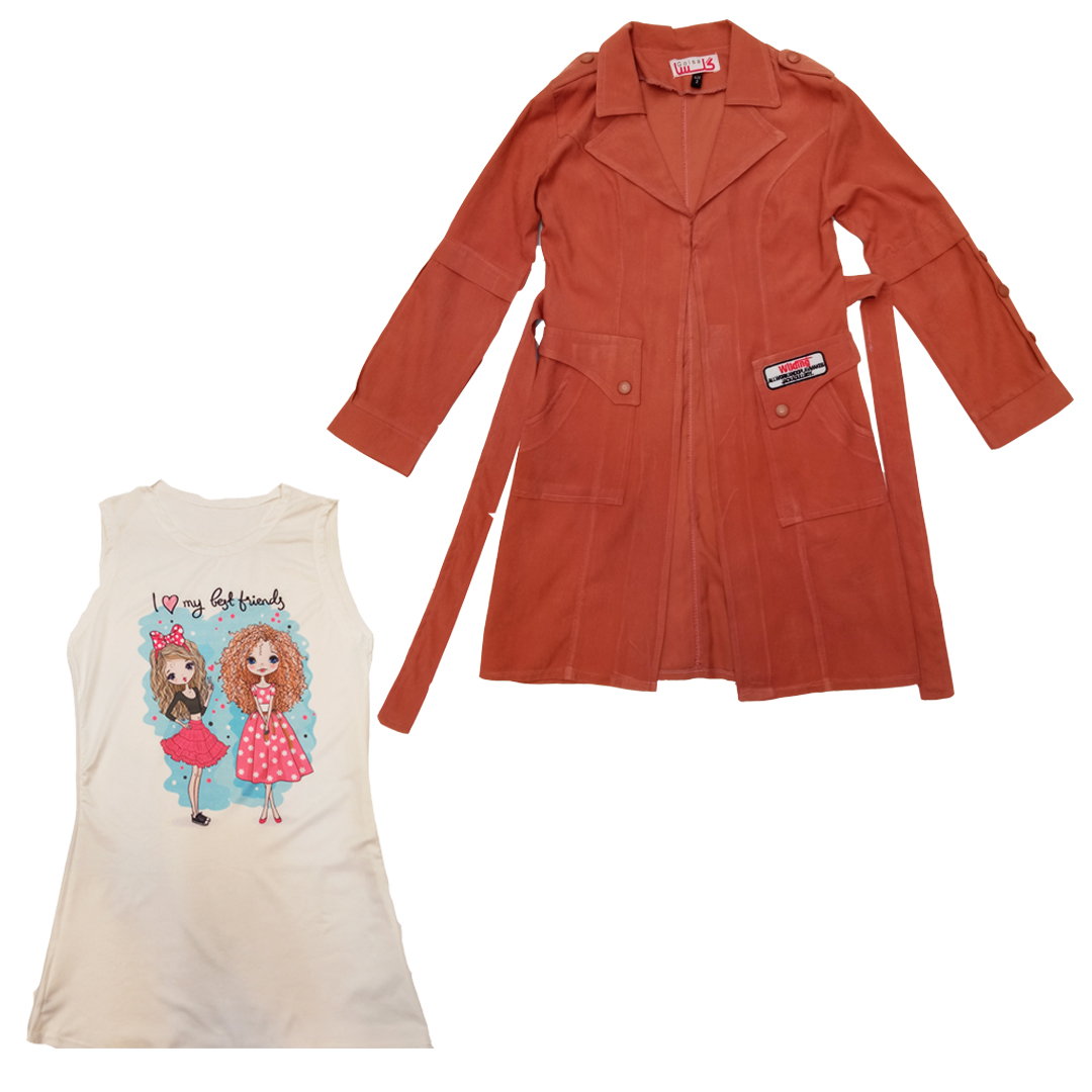 ست تونیک و مانتو دخترانه مدل 87