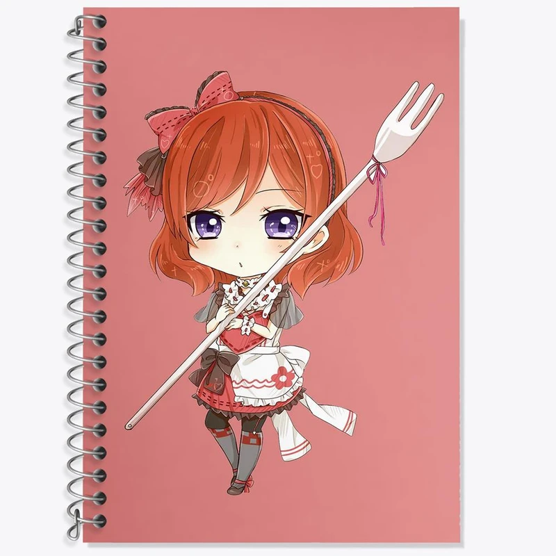 دفتر زبان 50 برگ خندالو مدل سه خط طرح ماکی انیمه لاو لایو Love Live کد 18275