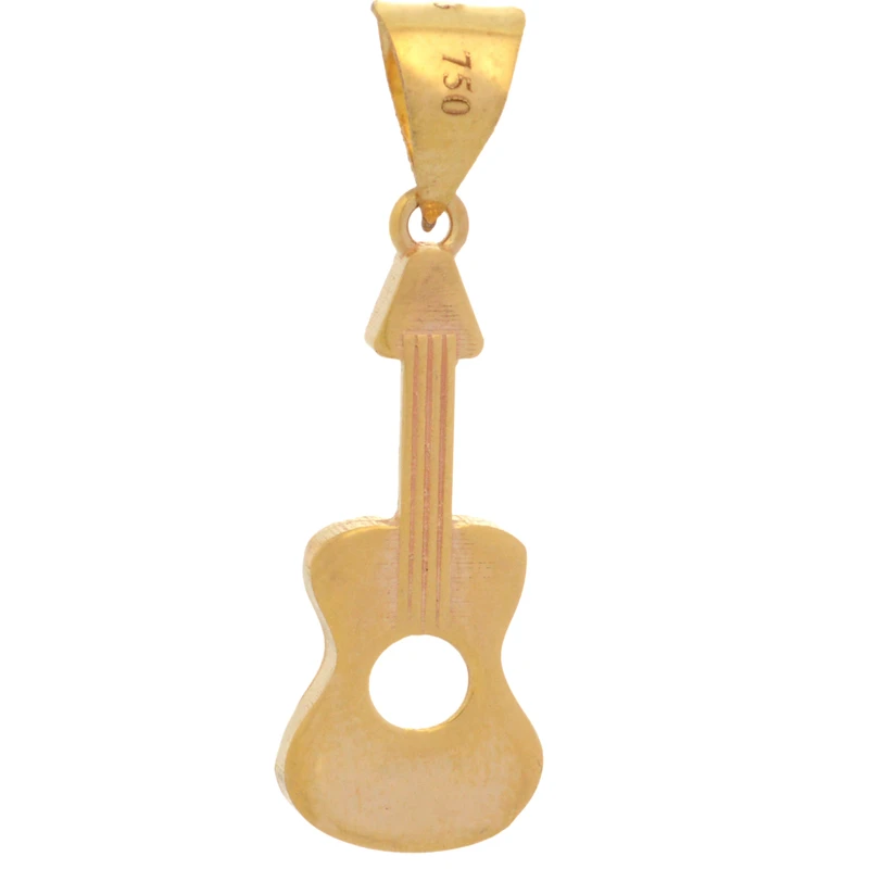 آویز گردنبند طلا 18 عیار زنانه طلای مستجابی طرح گیتار کد 9856