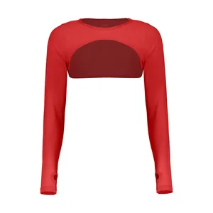 نیم تنه ورزشی زنانه مدل آستین فینگردار کد 70