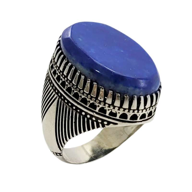 انگشتر نقره مردانه مدل لاجورد افغان کد 4479858