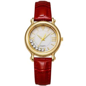 ساعت مچی عقربه ای زنانه مدل کوارتز کلاسیک بند چرم صفحه شنی کد ۲