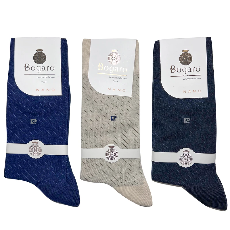 جوراب ساق بلند مردانه بوگارو مدل B-0437-03 مجموعه 3 عددی