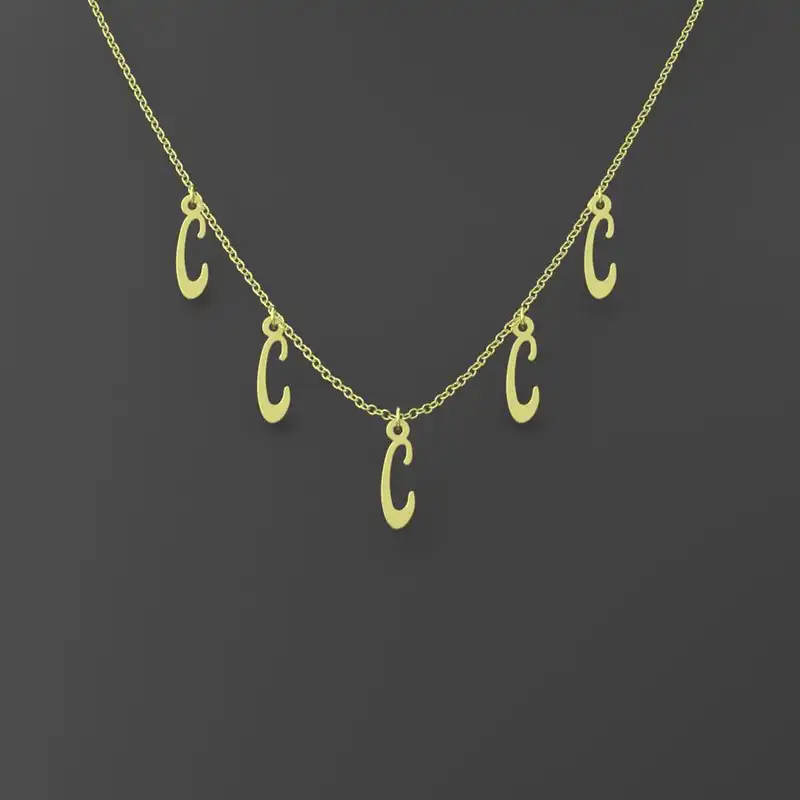 گردنبند طلا 18 عیار زنانه مدوپد مدل حرف C کد RNA17071