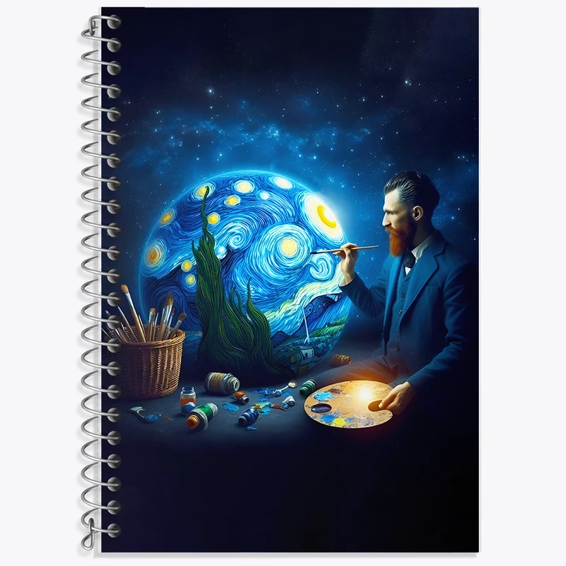 دفتر نت موسیقی 50 برگ خندالو طرح ونسان ونگوگ کد F5079