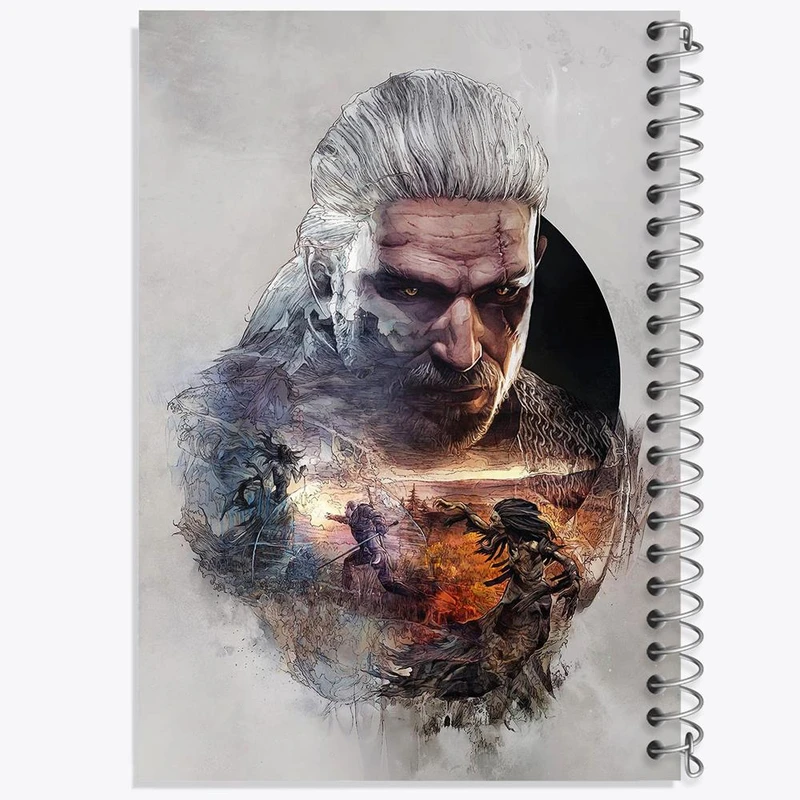 دفتر ژورنال نویسی 50 برگ خندالو مدل نقطه ای طرح گرالت ویچر کد 30940