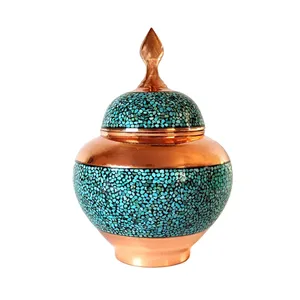 شکلات خوری فیروزه کوبی مسی مدل سیبی کد SHm