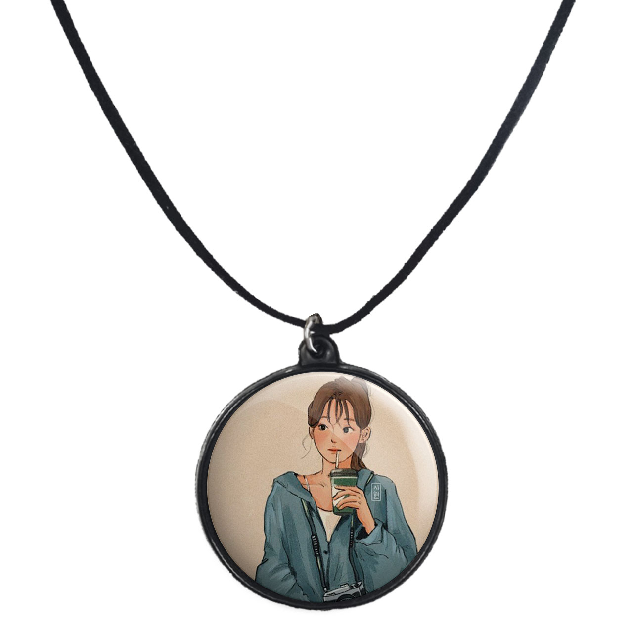 گردنبند پرمانه طرح دخترونه کد pmb.23464 مدل دو طرفه