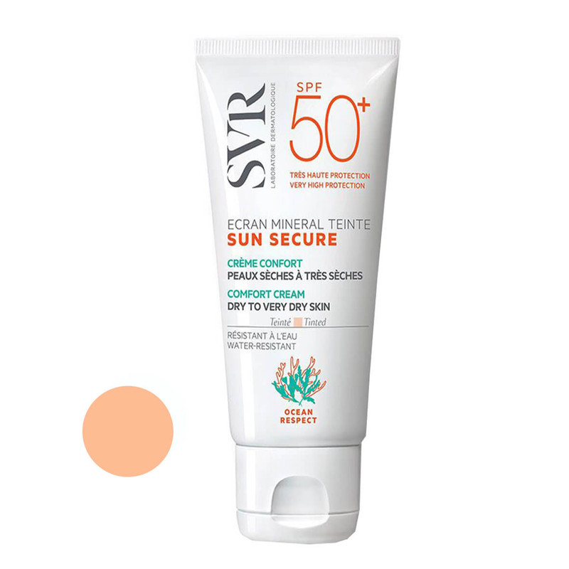 کرم ضد آفتاب رنگی اس وی آر SPF 50 مدل مینرال مناسب پوست های خشک حجم 55 میلی لیتر