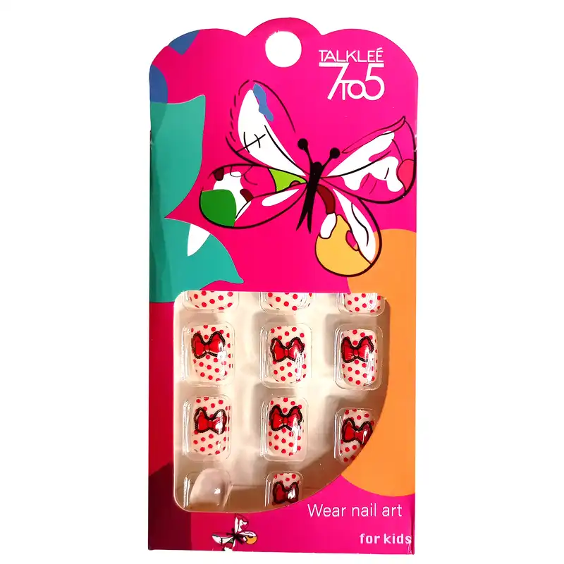ناخن مصنوعی بچگانه تالکی کد 5lk بسته 12 عددی