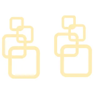 گوشواره طلا 18 عیار زنانه کرابو طرح مربع مینیمال مدل Kr5298