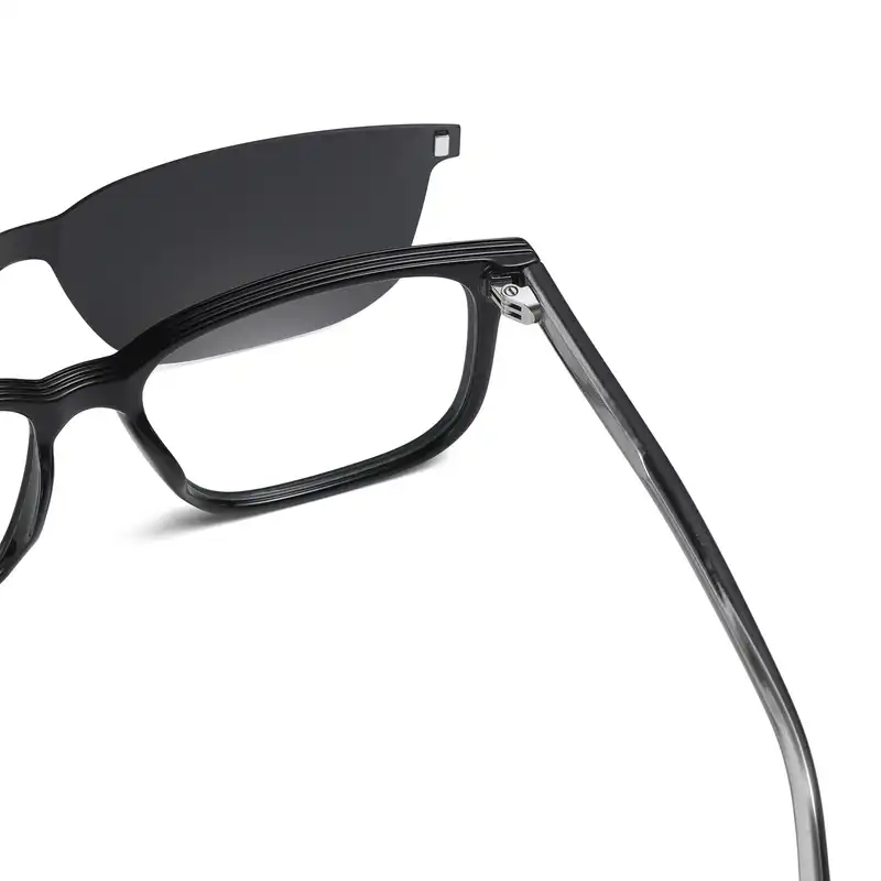 فریم عینک طبی مدل CG7201C01P109 Polarized Double Switch به همراه کاور آفتابی
