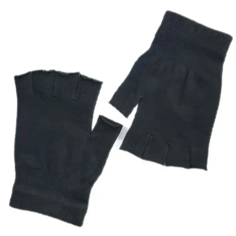 دستکش بافتنی مدل نیم انگشتی طرح ساده کد 0150