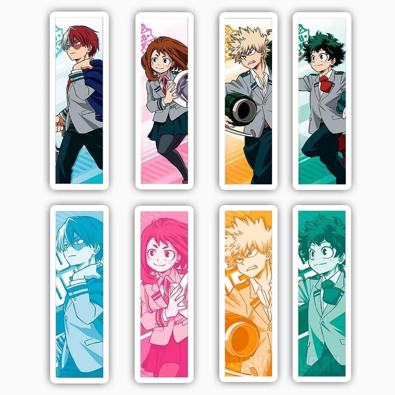 استیکر لپ تاپ بووم طرح انیمه My Hero Academy مدل Class A کد BG26 مجموعه 8 عددی